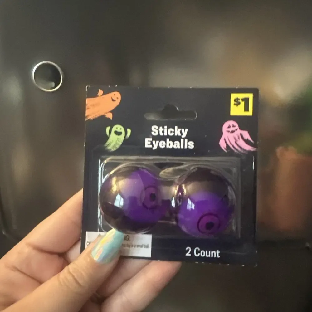 Sticky Squishy Halloween Eyeballs - Includes Orange Purple and Green
